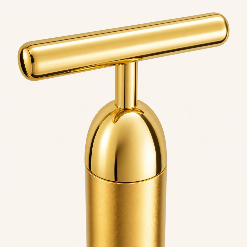 Auria Glow - Rodillo facial 24K, detalle del cabezal